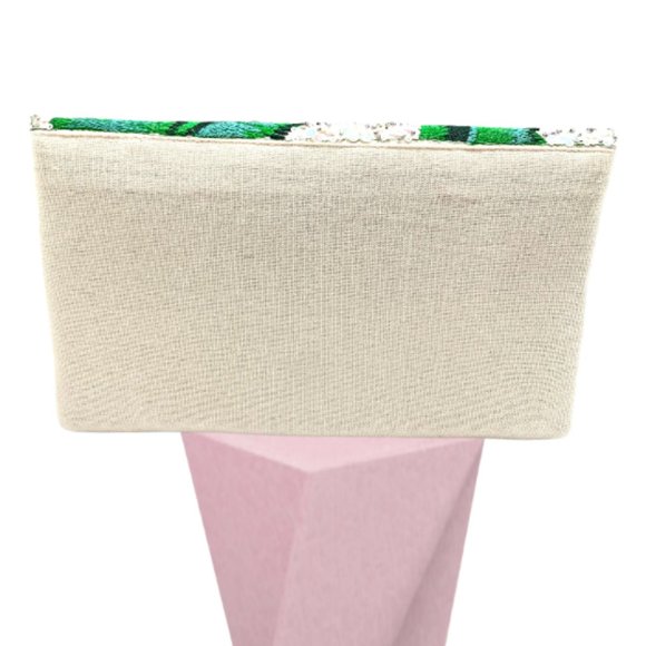 Tropical Leaf Seed Bead Sequin Crossbody Chain Clutch Boho Handbag - Picture 5 of 7